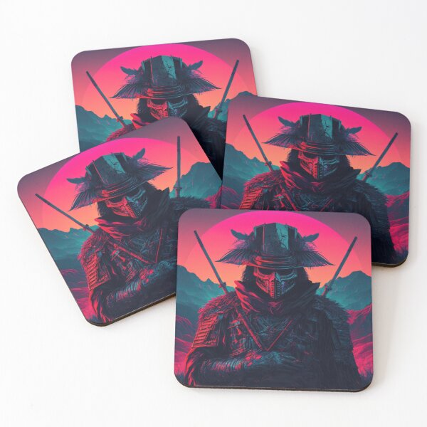 Item preview, Evil Wandering Synthwave Samurai, Retro Glitch Art designed and sold by ArtificialEye.