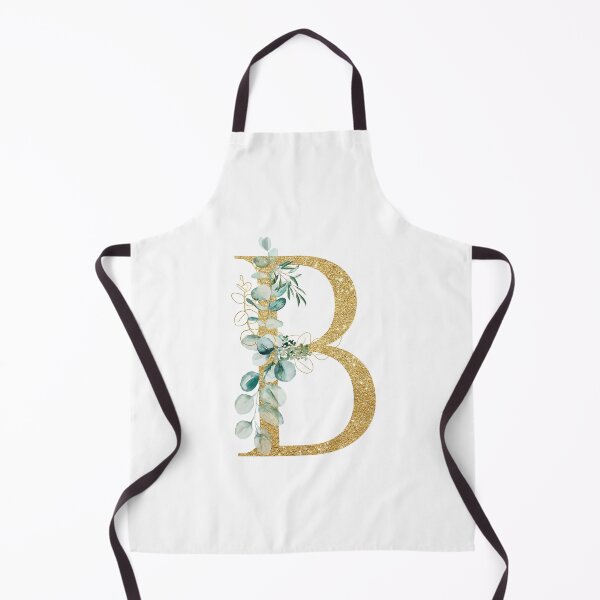 Item preview, Faux Gold Color Monogram Letter B with Eucalyptus Leaves designed and sold by silviaol.