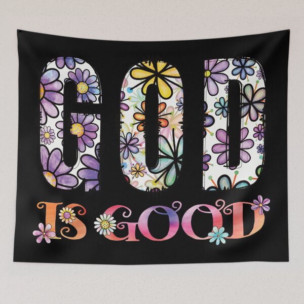 Item preview, RETRO VINTAGE FLORAL GOD IS GOOD TIE DYE designed and sold by FlutteringWings.