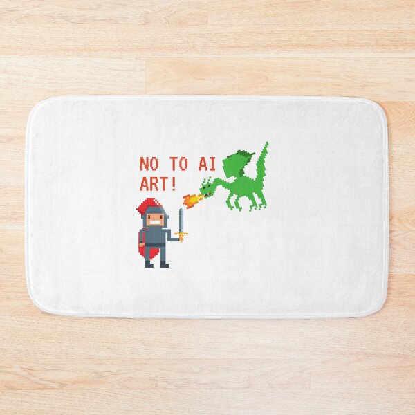 Item preview, No To AI Art 8 Bit Dragon Knight designed and sold by GSquaredDesigns.