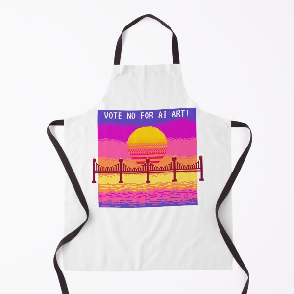 Item preview, No To AI Art 8 Bit Vaporwave Vote designed and sold by GSquaredDesigns.