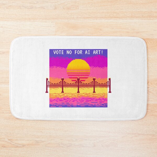 Item preview, No To AI Art 8 Bit Vaporwave Vote designed and sold by GSquaredDesigns.