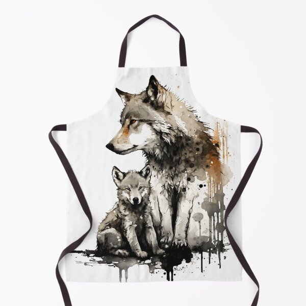 Item preview, Wolf Mother & Baby - Banksy Style - 20% Donated to Tusk designed and sold by FourPawsPrints.