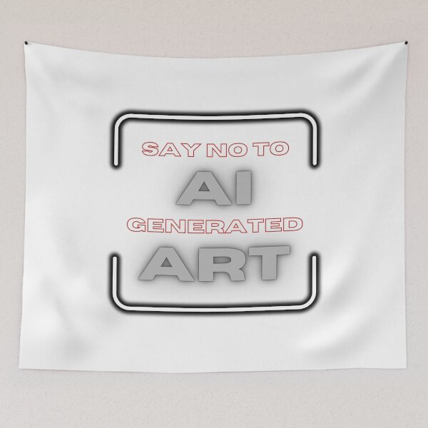 Item preview, No To AI Generated Art Neon Stable Diffusion designed and sold by GSquaredDesigns.