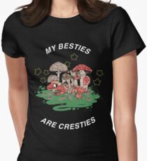 My Besties Are Cresties (white text, rounded) Women's Fitted T-Shirt