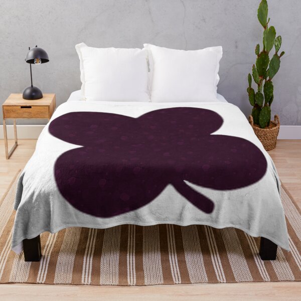 Item preview, White with Violet Red Lucky Four Leaf Clover Flowers Irish Luck designed and sold by kattakitty.
