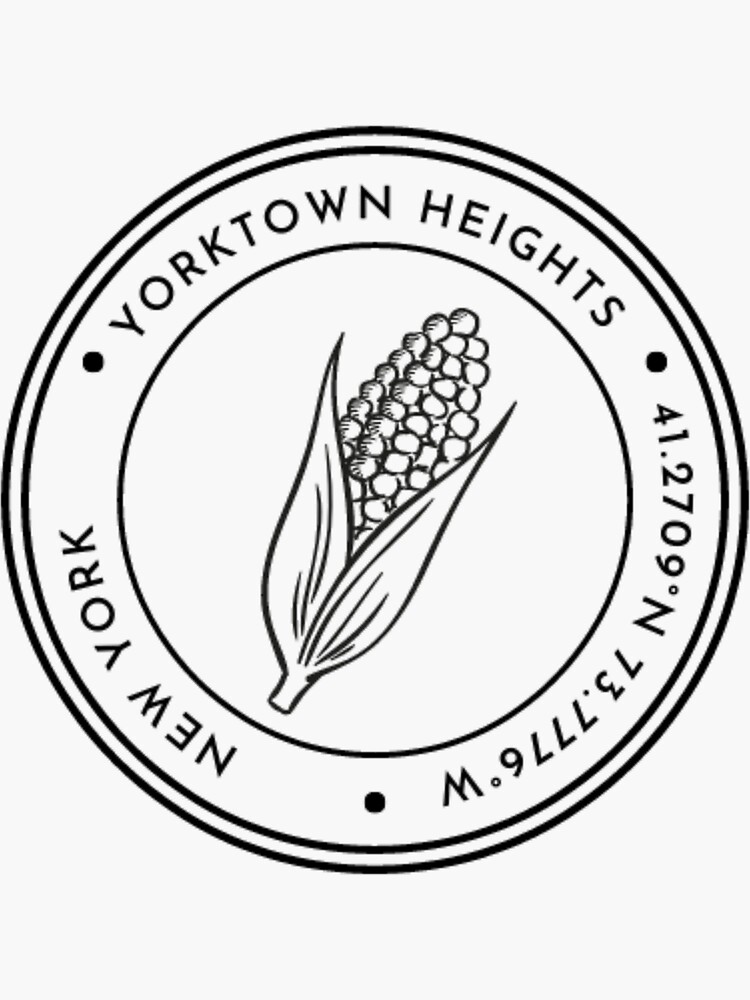 "Yorktown Heights New York Coordinates Cornhuskers Logo" Sticker for