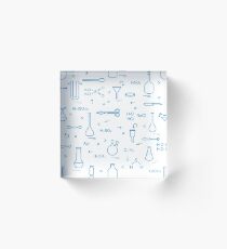 Chemistry, biology. Scientific, education elements Acrylic Block