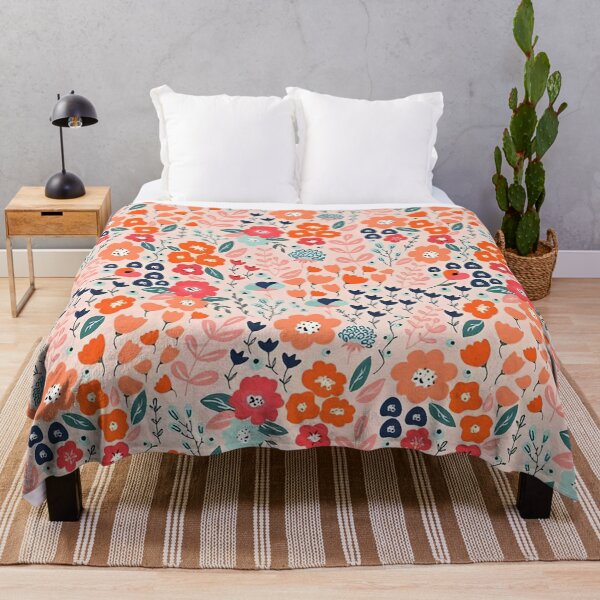 Item preview, Ditsy Florals, Pink, Orange, Blue and Teal designed and sold by christinapister.