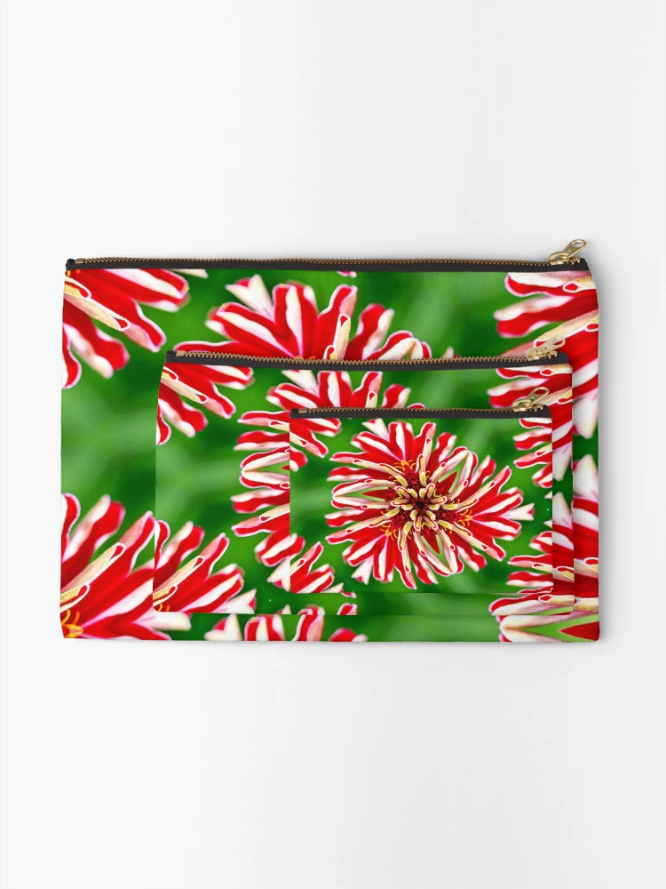 Thumbnail 2 of 4, Zipper Pouch, Unique Red Flower Pattern designed and sold by Patternflower.