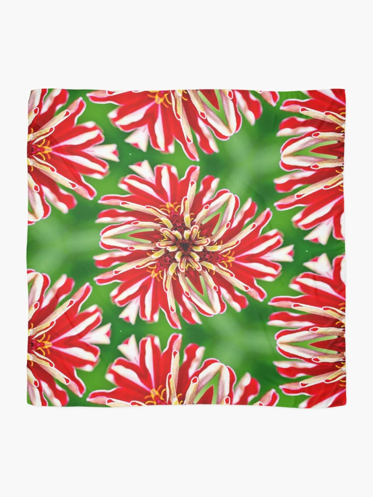 Thumbnail 2 of 3, Scarf, Unique Red Flower Pattern designed and sold by Patternflower.