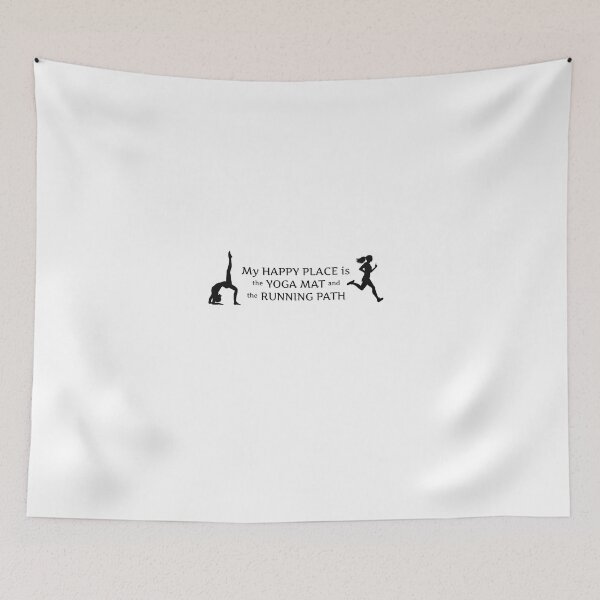 Item preview, My happy place is the yoga mat and the running path. Yoga for runners. designed and sold by VisualVibesVV.