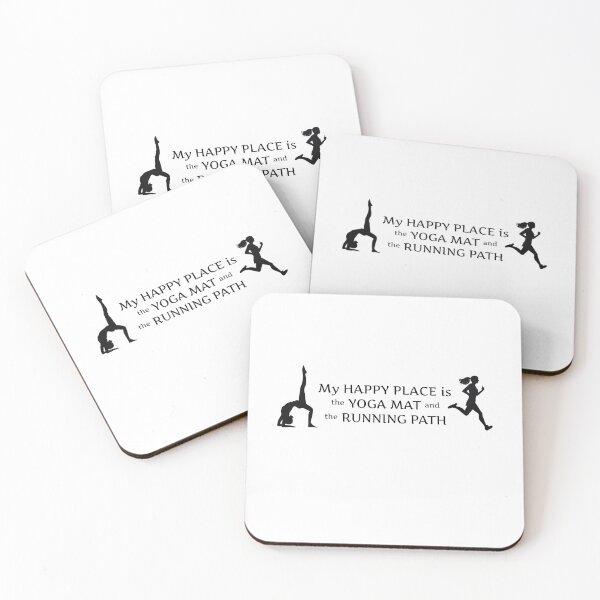 Item preview, My happy place is the yoga mat and the running path. Yoga for runners. designed and sold by VisualVibesVV.