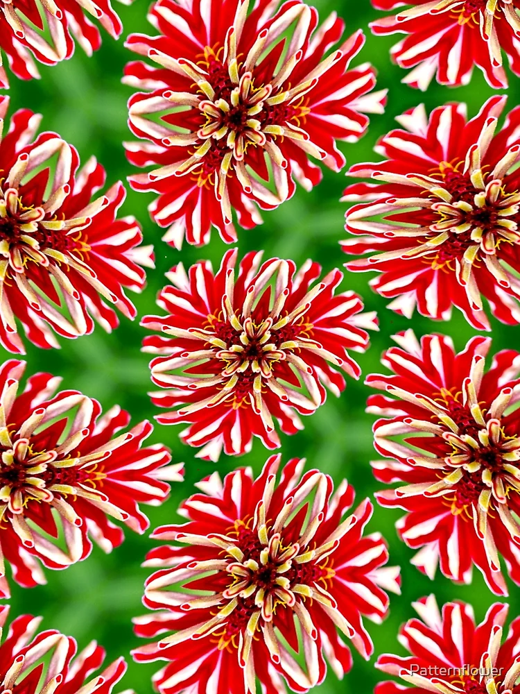 Thumbnail 3 of 3, Scarf, Unique Red Flower Pattern designed and sold by Patternflower.