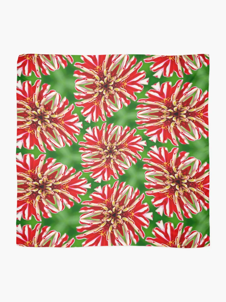 Thumbnail 2 of 3, Scarf, Unique Red Flower Pattern designed and sold by Patternflower.