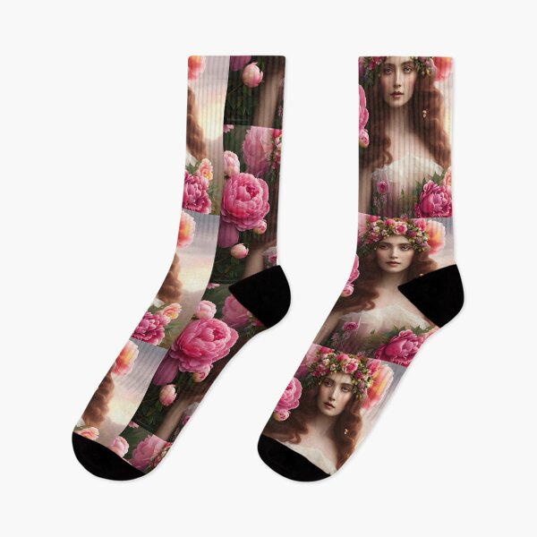 Item preview, The Goddess of the Spring with Giant Pink Peonies - II designed and sold by DreamyEscapism.