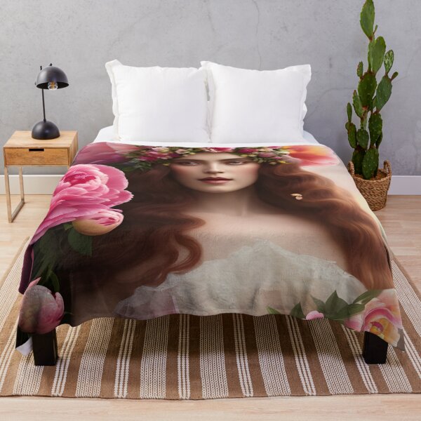Item preview, The Goddess of the Spring with Giant Pink Peonies - II designed and sold by DreamyEscapism.