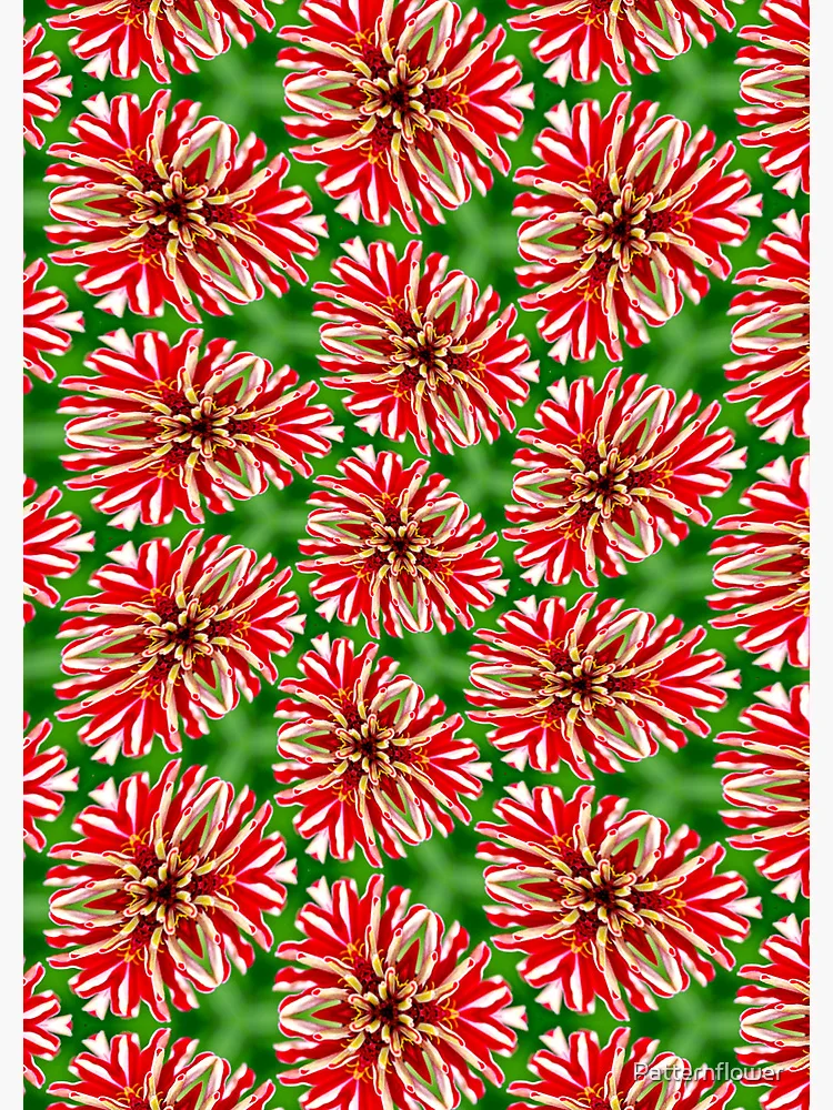 Thumbnail 3 of 3, Journal, Unique Red Flower Pattern designed and sold by Patternflower.