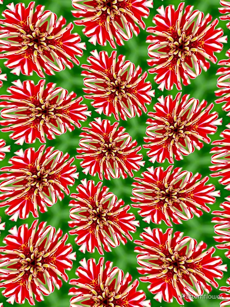 Thumbnail 3 of 3, Scarf, Unique Red Flower Pattern designed and sold by Patternflower.
