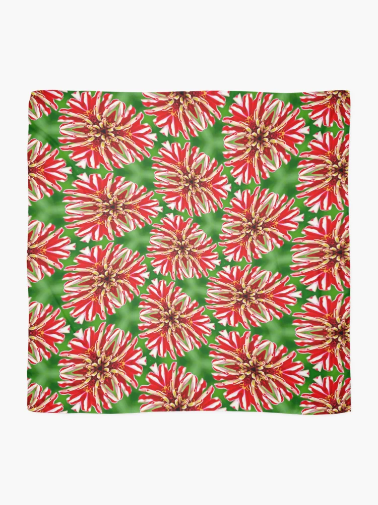Thumbnail 2 of 3, Scarf, Unique Red Flower Pattern designed and sold by Patternflower.