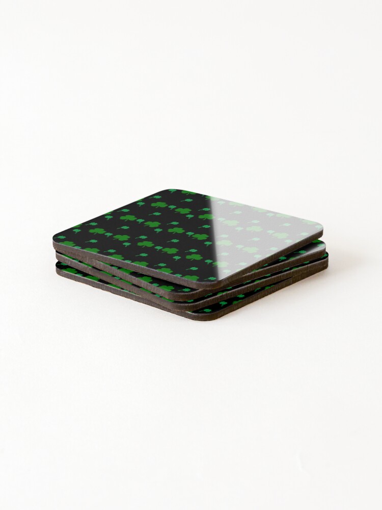 Thumbnail 4 of 5, Coasters (Set of 4), Shamrock Rows Pattern designed and sold by BeJolley.