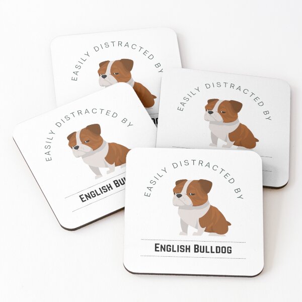 Item preview, Easily Distracted by English Bulldog Pouty Face designed and sold by GSquaredDesigns.