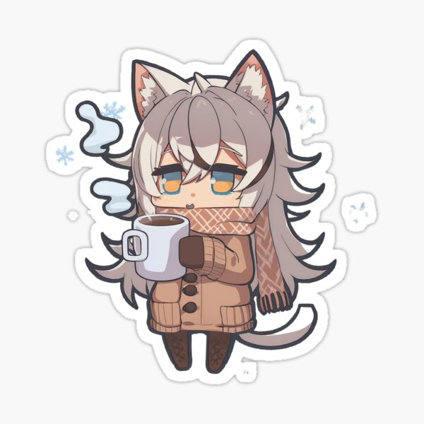 Anime Girl Drinking Coffee on White 24794190 Vector Art at Vecteezy
