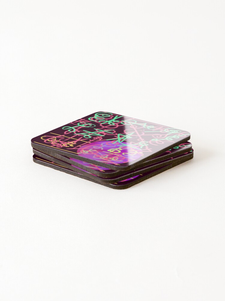 Thumbnail 4 of 5, Coasters (Set of 4), secret code  designed and sold by GoodnStuff.