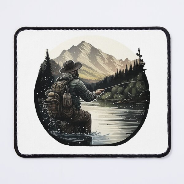 Item preview, A Man's Solitude While Fishing on the River designed and sold by OAK231.