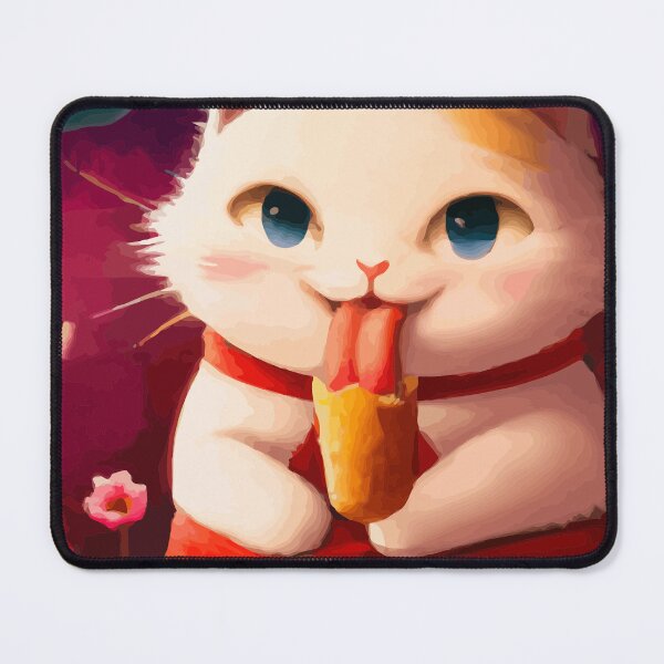 Item preview, Cute Cat Enjoying Ice Cream designed and sold by ArtisticAllure1.
