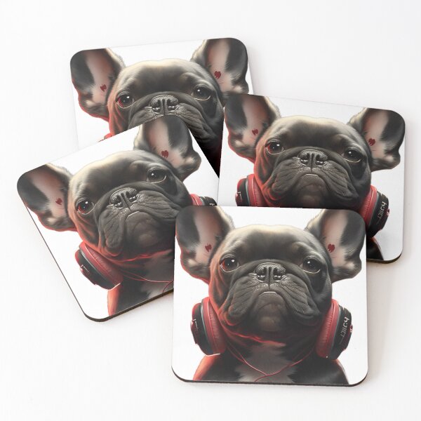 Item preview, Bulldog wearing headphones designed and sold by modernaarte.