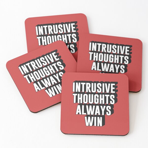 Item preview, intrusive thoughts always win text | Morcaworks designed and sold by Morcawork.