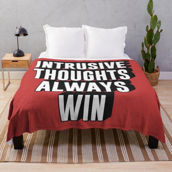 Item preview, intrusive thoughts always win text | Morcaworks designed and sold by Morcawork.