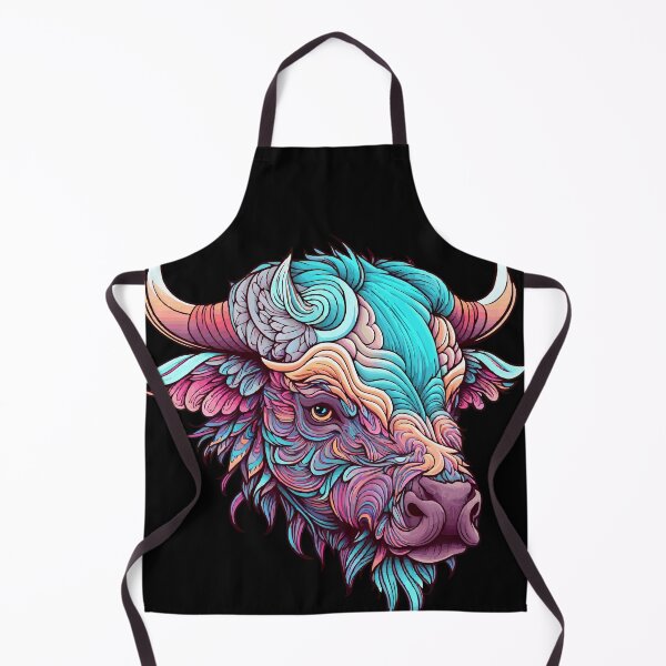 Item preview, Bull Buffalo Cow Head Design Vivid Colours designed and sold by CarpeDiem96.