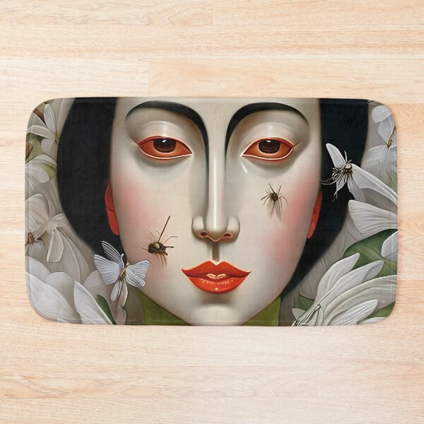 Item preview, A Beautiful Nightmare - A Portrait of a Woman with Porcelain Skin and Insects Crawling on Her Face designed and sold by GalihDA.