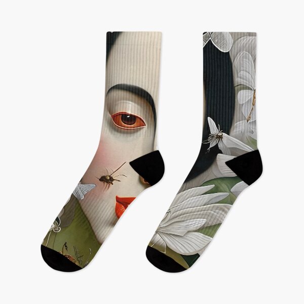 Item preview, A Beautiful Nightmare - A Portrait of a Woman with Porcelain Skin and Insects Crawling on Her Face designed and sold by GalihDA.