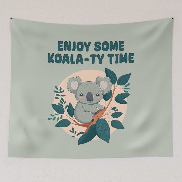 Item preview, Enjoy Some Koala-ty Time Cute Graphic Pun Phrase Design designed and sold by entwithanaxe.