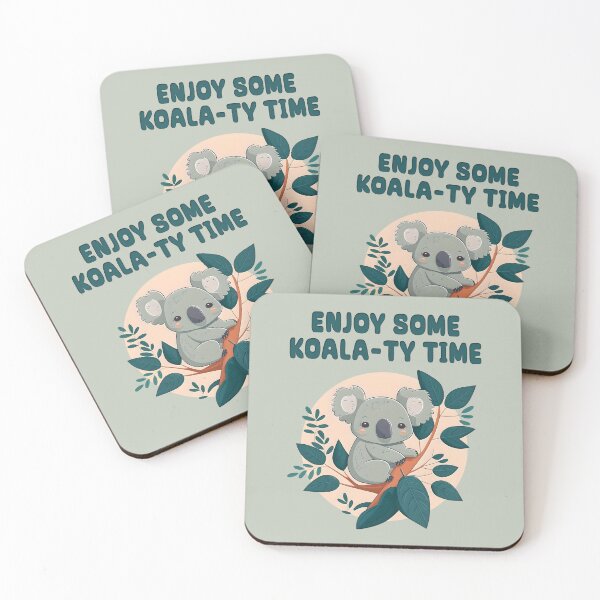 Item preview, Enjoy Some Koala-ty Time Cute Graphic Pun Phrase Design designed and sold by entwithanaxe.