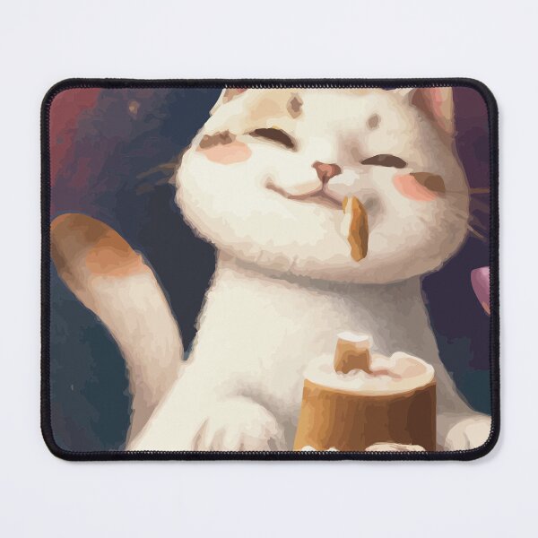 Item preview, Cute Cat Enjoying Dessert designed and sold by ArtisticAllure1.