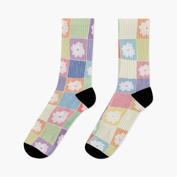 Item preview, DP282-2 Pastel Checkerboard With Flowers designed and sold by DuckyRubin.