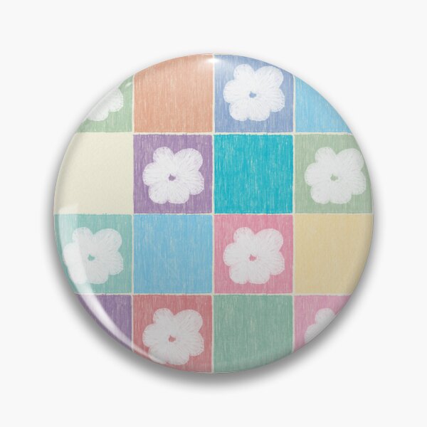 Item preview, DP282-3 Pastel Checkered Pattern With Flowers designed and sold by DuckyRubin.