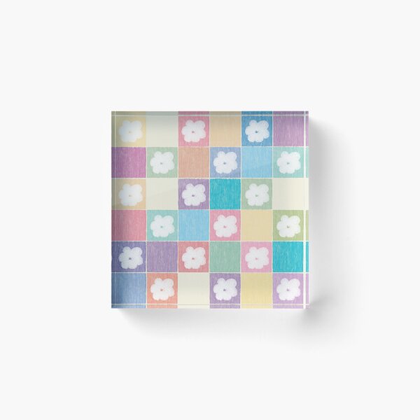 Item preview, DP282-3 Pastel Checkered Pattern With Flowers designed and sold by DuckyRubin.