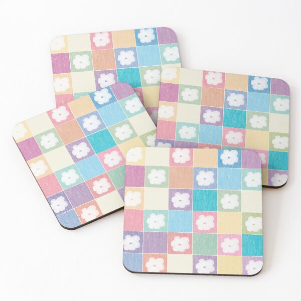 Item preview, DP282-3 Pastel Checkered Pattern With Flowers designed and sold by DuckyRubin.