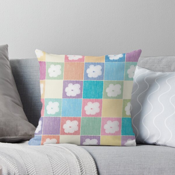Item preview, DP282-3 Pastel Checkered Pattern With Flowers designed and sold by DuckyRubin.