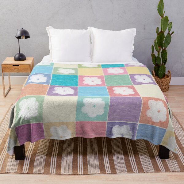 Item preview, DP282-3 Pastel Checkered Pattern With Flowers designed and sold by DuckyRubin.
