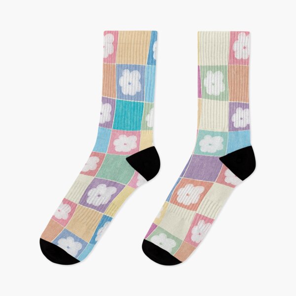 Item preview, DP282-3 Pastel Checkered Pattern With Flowers designed and sold by DuckyRubin.