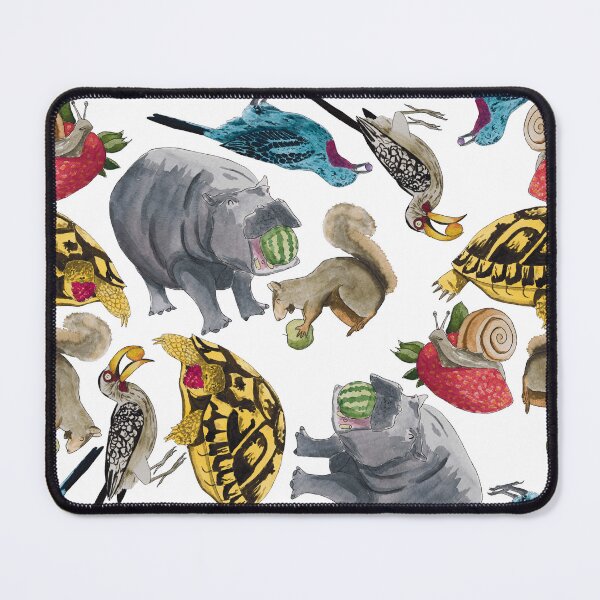 Item preview, Animal Fruit Feeding Frenzy Loose Watercolour White designed and sold by Nicky Rollings.