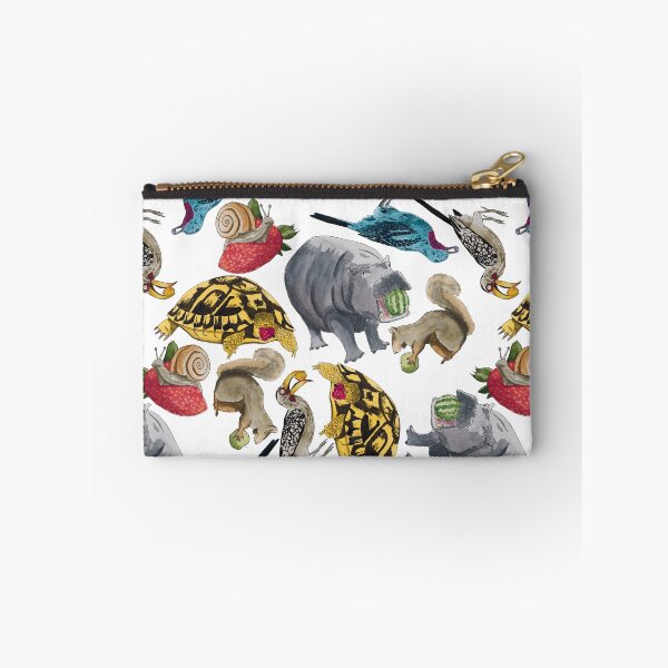 Item preview, Animal Fruit Feeding Frenzy Loose Watercolour White designed and sold by Nicky Rollings.