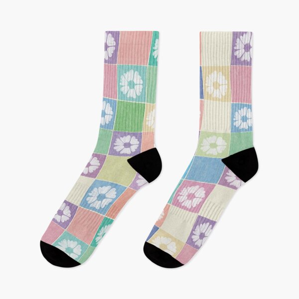 Item preview, DP282-4 Floral Pastel Checkerboard designed and sold by DuckyRubin.