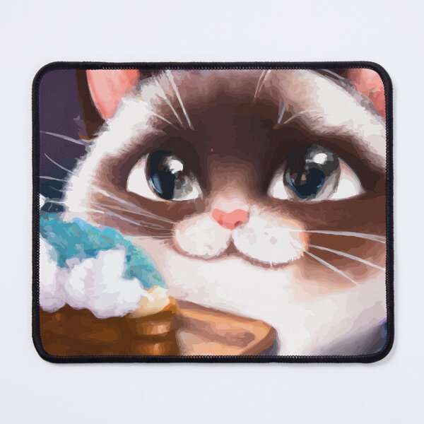 Item preview, Cute Cat Enjoying Dessert designed and sold by ArtisticAllure1.